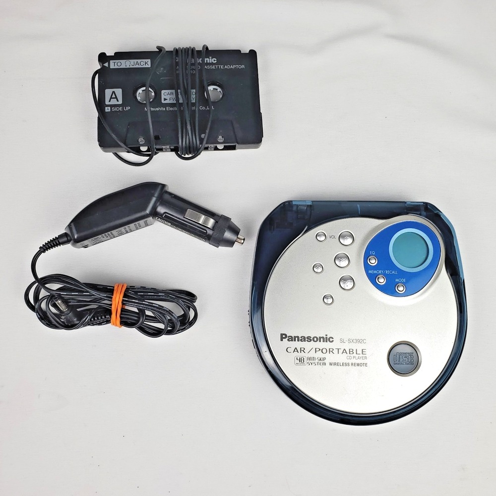 Panasonic SL-SX392C Portable CD Player Car Stereo Tape Adapter Power Supply